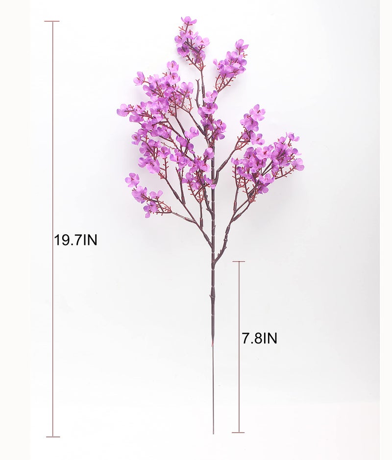 JAKY Global JAKY-Global Babys Breath Fabric Cloth Artificial Flowers 6 Bundle European Fake Silk Plants Decor Wedding Party Decoration Bouquets Real Touch DIY Home Garden(Purple) - Image 5